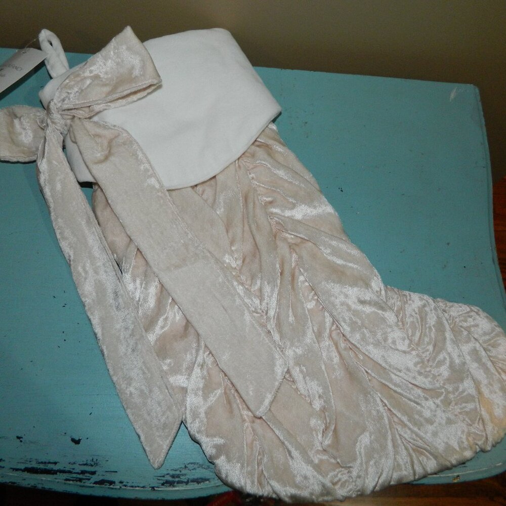 Pottery Barn Kids Teens LoveShackFancy Ruched Velvet Christmas Stocking